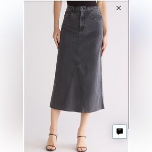 NWT‎ Joe’s black maxi denim skirt 26 Amelia raw hem